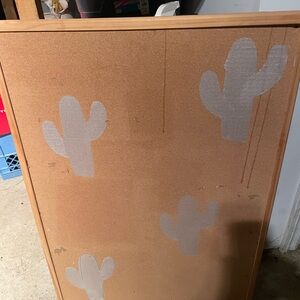 Cork Board with Cactus Design